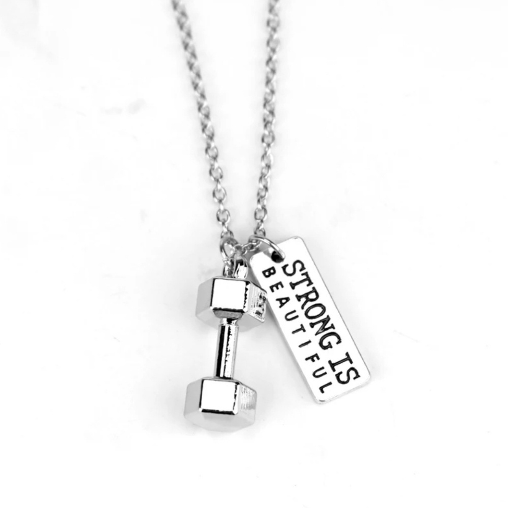 Dumbbell Necklace Pendant Jewelry